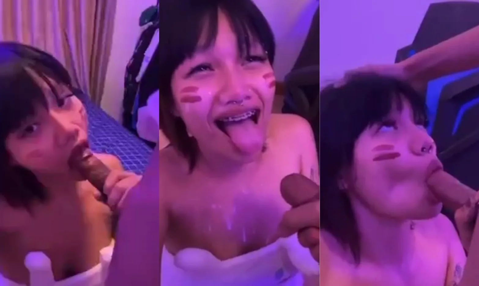 คลิปหลุด Onlyfans trippy ทิปปี้ สาวตัวเล็กน่ารักโดนแฟนจับโม้คควย เอาควยยัดปากอมจนเกือบแตกชักน้ำว่าวใส่หน้าเสียวชิบหาย